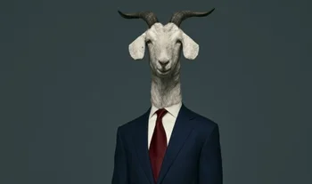a goat in a suit 