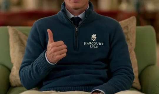 a banker in a Harcourt Lyle fleece