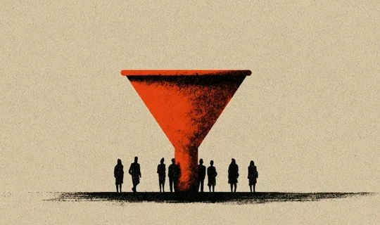 some people standing by a funnel