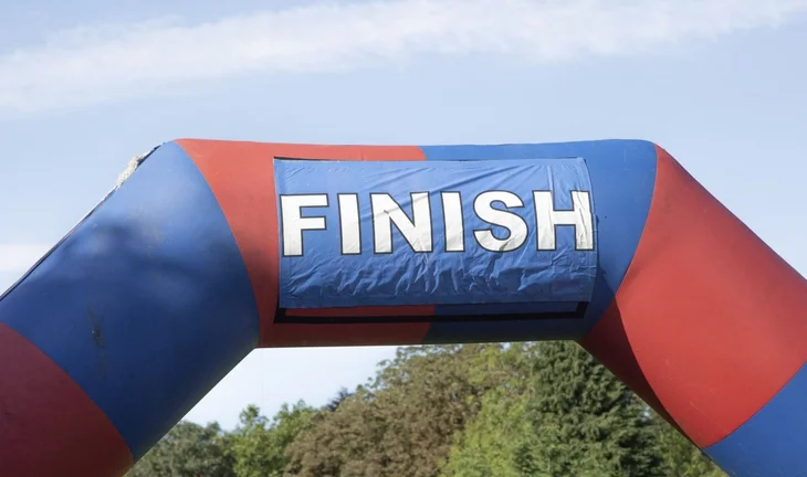 an inflatable finish line