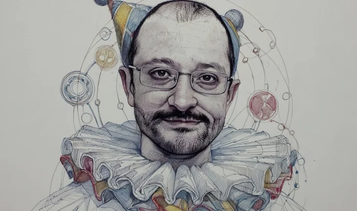 Alex Gerko dressed as a clown 