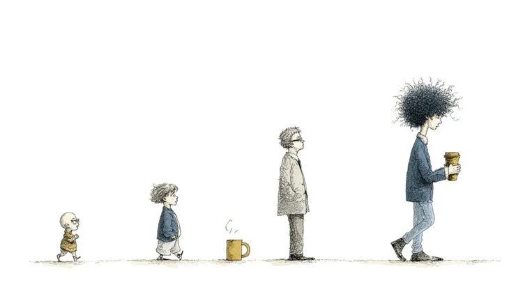 a row of children holding coffee 