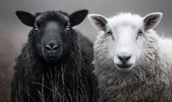 black sheep. white sheep 