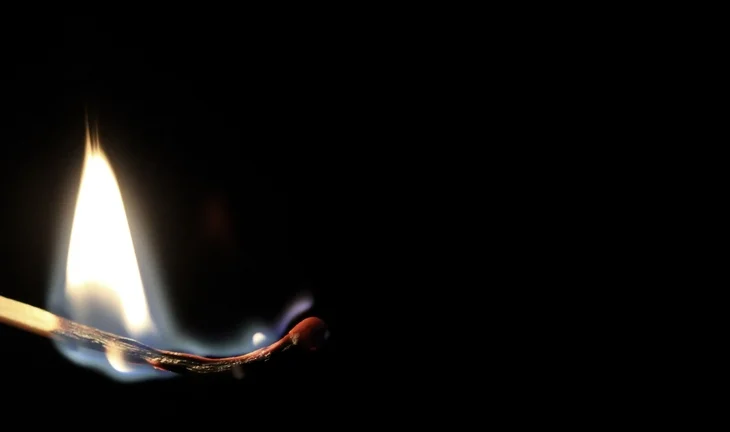 a flaming match