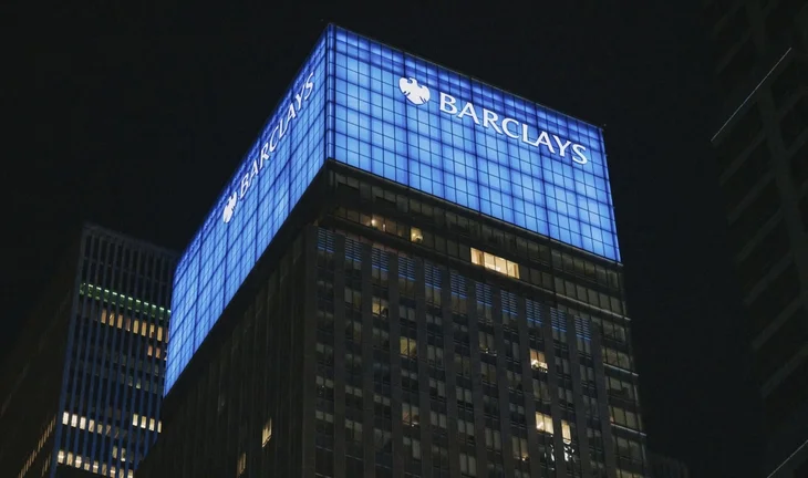 Illuminated Barclays office